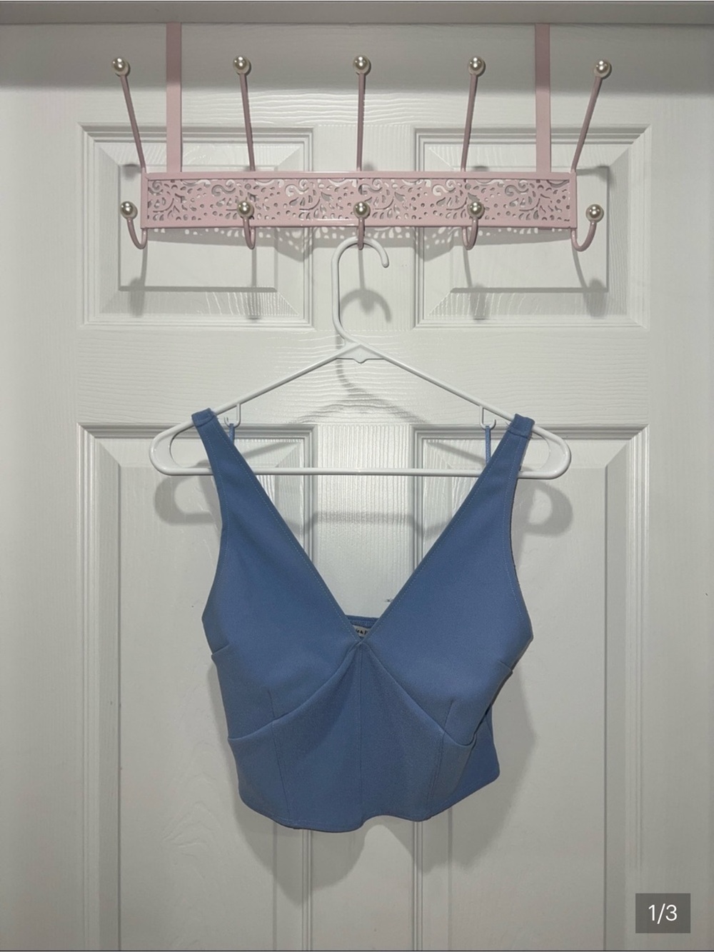 Abercrombie & Fitch Sky Blue V-Neck Cropped Tank